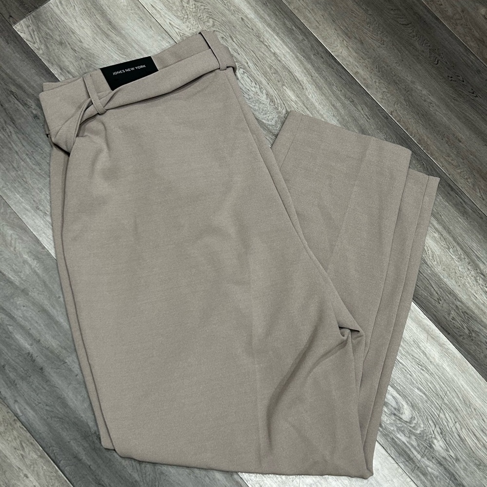 Jones New York Taupe Dress Pants with Tie-Waist - Picture 3 of 3
